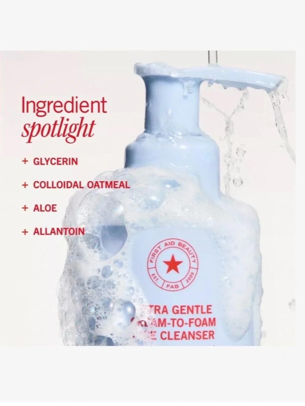 First Aid Beauty Ultra Gentle Cream-to-Foam Cleanser